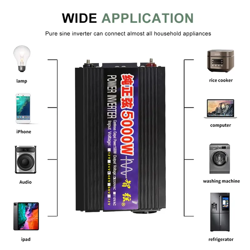 SMARAAD 5000W 12V 24V 48V DC t - Pure Sine Wave Inverter 5000W 48V 220V review and price