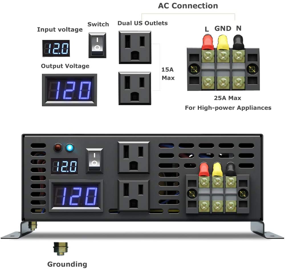 Pure Sine Wave Inverter 3000W  - Inverter Pure Sine Wave 60Hz 120V 3000W review and price