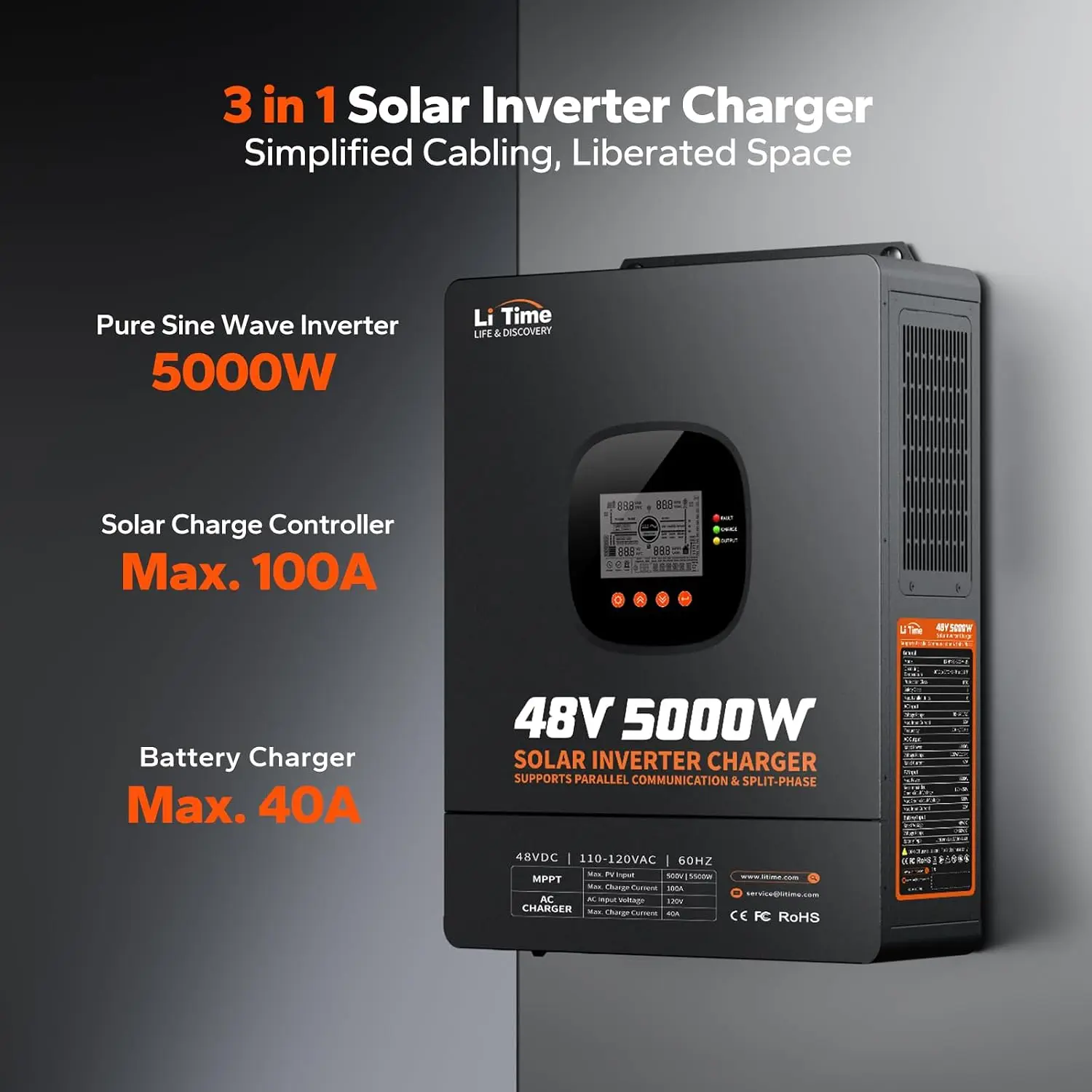 LiTime 5000W Solar Hybrid Inve - Parallel Solar Inverter 48V 5000W Mppt review and price