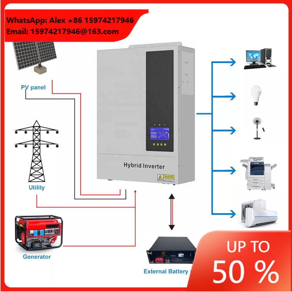 5.5KW 48V Hybrid On/ Off Grid  - Hybrid Solar Inverter 5.5Kw Mppt 48V review and price