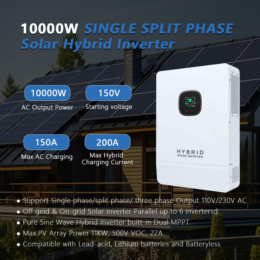 Y&H 10KW Hybrid Solar Inverter - Split Phase Inverter 10Kw 110V 220V review and price
