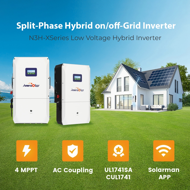 AMENSOLAR Hybrid Inverter 4 5k - Split Phase Inverter 10Kw 110V 220V review and price