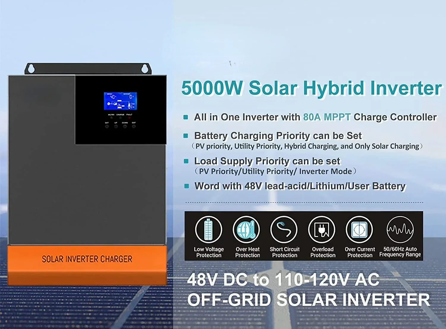 5.5kW MPPT 100A optical 220V 4 - Hybrid Solar Inverter 5.5Kw Mppt 48V review and price