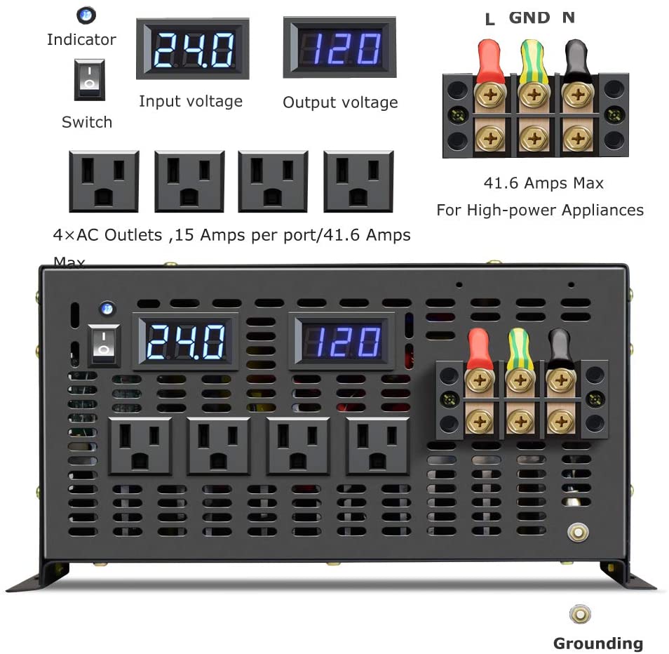 Off Grid Pure Sine Wave Solar  - Pure Sine Wave Inverter 5000W 48V 220V review and price