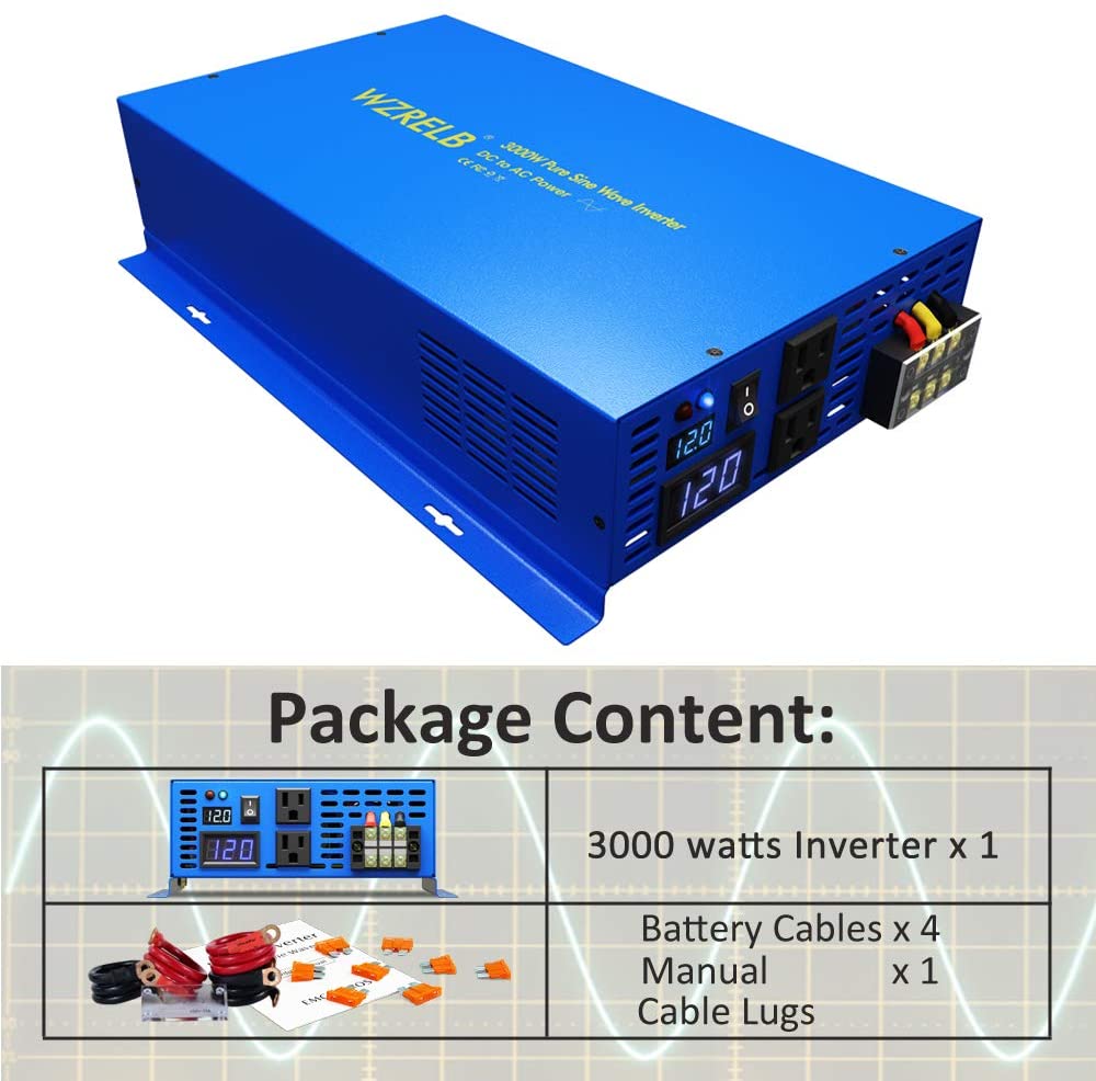 Pure Sine Wave Power Inverter  - Inverter Pure Sine Wave 60Hz 120V 3000W review and price