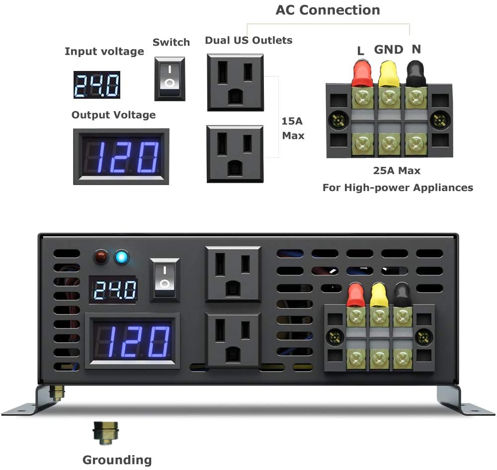 Pure Sine Wave Inverter 3000W  - Inverter Pure Sine Wave 60Hz 120V 3000W review and price